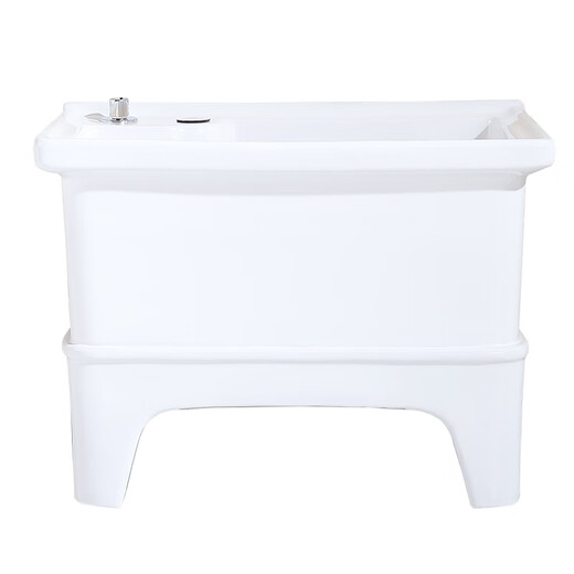 Mop pool ceramic balcony washing mop pool household mop pool bathroom small and large mop basin with high-curved faucet 43 cm backrest filter station controlled drain