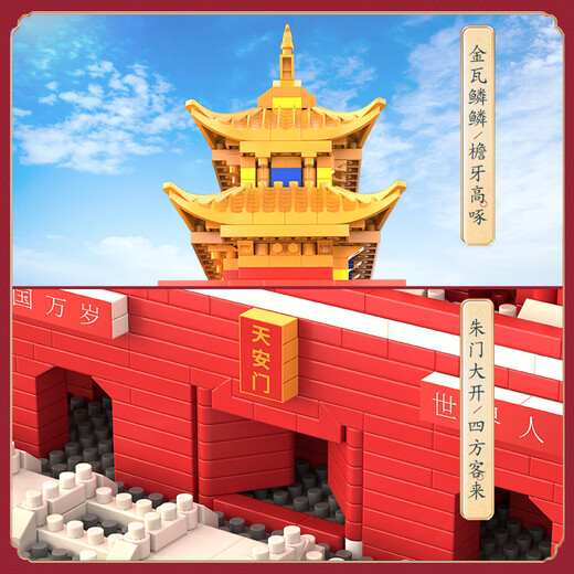 Jianlun-Bausteine, quadratisch, Verbotene Stadt, hohe Schwierigkeit beim Zusammenbau, Puzzle-Spielzeug für Jungen und Mädchen, Kindergeburtstagsgeschenk, riesiger Afang-Palast, 12186 Stück, Standard-Edition, Farbe