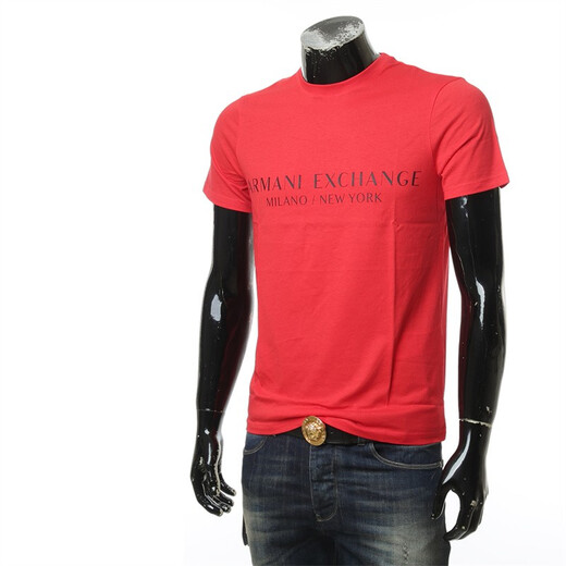 
ARMANI/AX Men's Letter Print Casual Short Sleeve Round Neck T-Shirt 8NZT72 Z8H4Z Red 1463 XS