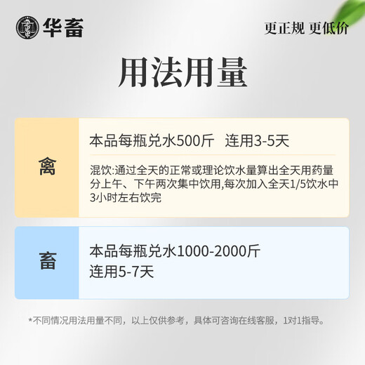 Huazhu Veterinary Medicine Shuanghuanglian Oral Liquid Veterinary Shuanghuanglian Chicken, Duck, Goose, Pig, Cattle and Sheep Cold Respiratory Antiviral 1 Bottle