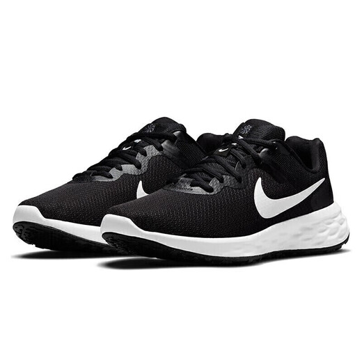 Nike NIKE running shoes men's cushioning breathable REVOLUTION 6 sports shoes DC3728-003 black and white 40