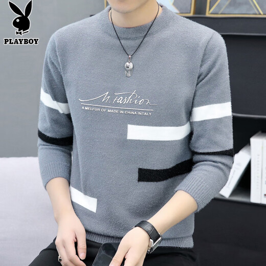 Playboy (Playboy) Pullover Herrenpullover Herrenjacke Winter Trendy Nerme warme Faden Basishirt Blau XL