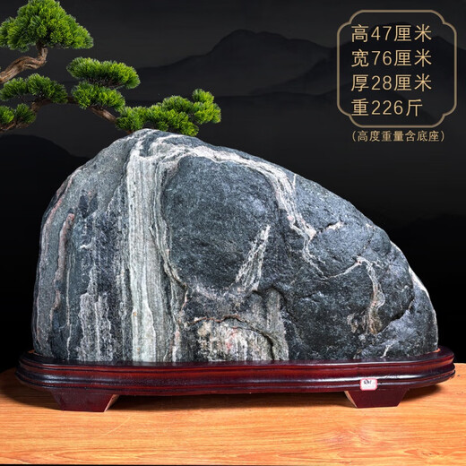 正宗泰山石敢当天然原石化冲客厅补角靠山石办公室内石头 姜黄色 9928背有靠山