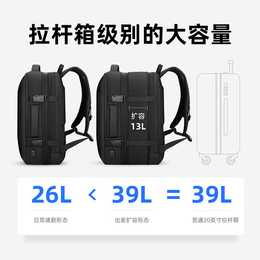 Marco Laden Rucksack Schoolbag Herren-Laptop-Tasche 17,3-Zoll-Geschäft und lässiges MR9299 Graphite Gray Expansion Model