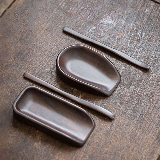 Qi Chief Black Sandalwood Tea Principle Solid Wood Tea Appreciation Lotus Kung Fu Tea Set Tea Ceremony Six Gentlemen Accessories Household Tea Spoon Tea Spade Tea Dividing and Pulling Quan Cheng Black Sandalwood Tea Principle