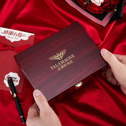 Falamaone Herren Brieftasche Echtes Leder High-End-Luxusmarken-Business-Brieftasche kurzer Geschenkbox Geburtstagsgeschenk für Ehemann und Vater QB202-1 [High-End-Geschenkboxverpackung]