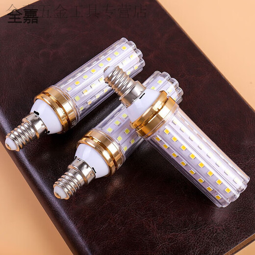 Jie Yintong energy-saving light bulb, ultra-bright LED light bulb, corn lamp energy-saving lamp, household living room lamp, bedroom lamp, white light, warm light, three colors, 16-watt white light, 5 pieces, E27 large screw mouth (ordinary household use)