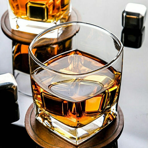 Bofu Lemeiya Whisky Bier Weinglas Set, vier quadratische Weinglas drei oder zwei Weißweingläser Haushaltskristallglas vier Stücke 200 ml-13845