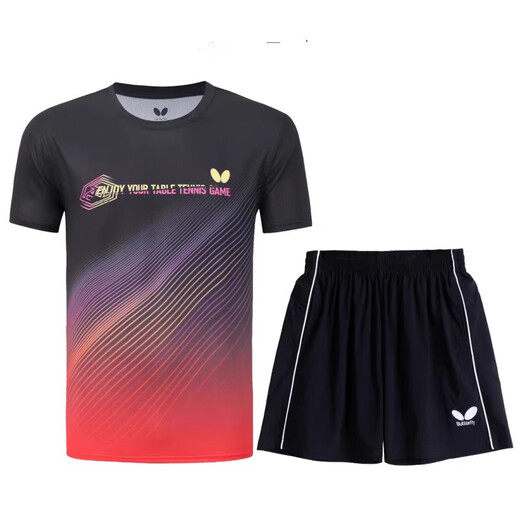 Mesa de jersey de mariposa tenis uniforme de tenis traje deportivo nuevo para hombres manga redonda de manga corta de manga rápida de secuestro