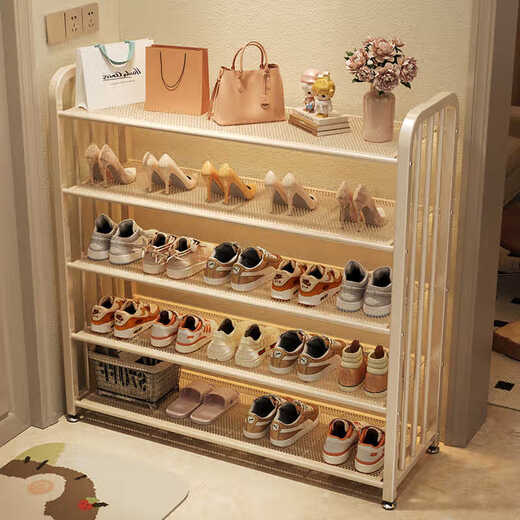 
Shunyou shoe rack household door multi-story indoor bedroom shoe cabinet rental storage 80cm five-layer cream white SY-902