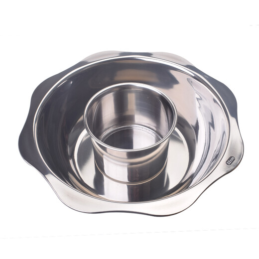 Little Golden Man thickened sun pot stainless steel octagonal sun hot pot basin mandarin duck pot sun hot pot basin induction cooker extra thick sun pot 36CM 36cm