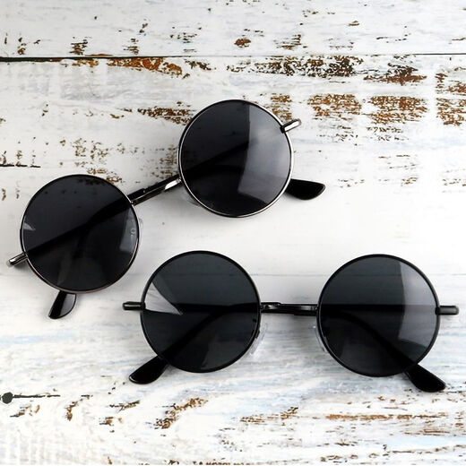 KAROND new product funny sunglasses, special glasses for driving, retro round frame sunglasses for men, funny sunglasses, round trendy birthday glasses, gold frame dark green film, high-definition polarizer, mirror box + mirror cloth