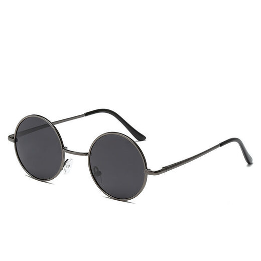 KAROND new product funny sunglasses, special glasses for driving, retro round frame sunglasses for men, funny sunglasses, round trendy birthday glasses, gold frame dark green film, high-definition polarizer, mirror box + mirror cloth