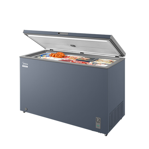Midea 500 liters or above freezer commercial large-capacity double-door horizontal freezer deep-freezing quick-freezer large seafood special cabinet frozen meat quick-freezing cabinet tea cabinet fruit refrigerated cabinet 360 liters upgraded frost reduction and odor removal 24-year flagship new product
