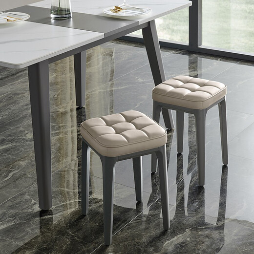 CHEERS (CHEERS) CHEERS dining chair home modern minimalist living room stool solid wood light luxury round stool dressing table chair xj009 light gray * 1 piece shipped within 48 hours