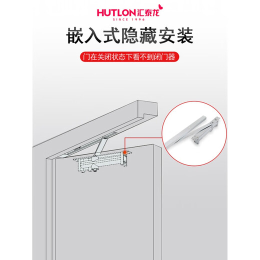 Hutlon Hutlon Hidden Door Näher nach versteckter hydraulischer Puffer Installation Feuertor Feder Haus Automatische Abschaltung GZ-3523 Hidden (willkürlicher Stopp) 65 kg