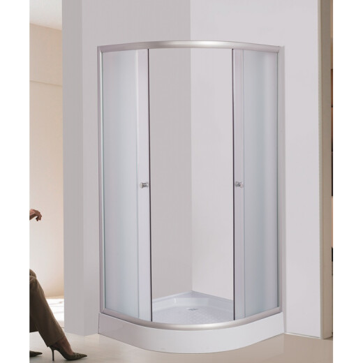 Integrated shower room, bath room, integrated movable shower room, arc fan-shaped dry and wet separation, enclosed shower room, glass partition, integrated bathroom 70*70 simple room white, no steam