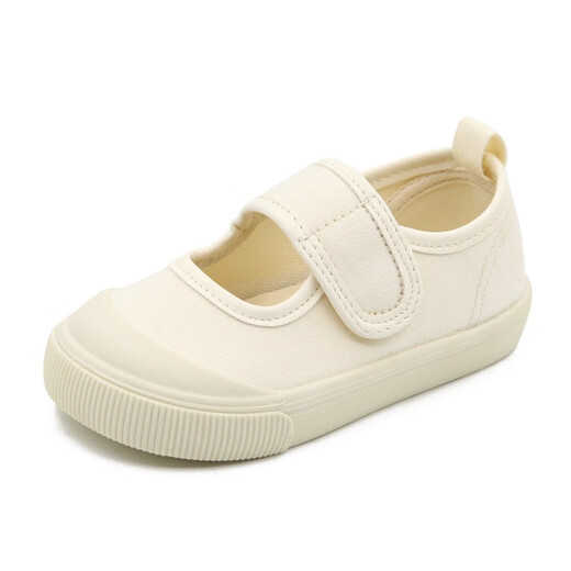 TOPSTAR children's canvas shoes spring style girls boys kindergarten indoor shoes small white shoes baby children's shoes soft sole shoes 1227 milk white 29 inner 185MM feet 175MM