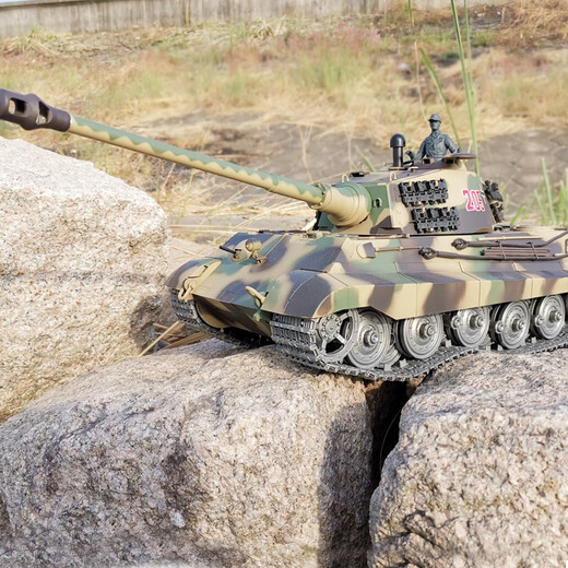 Henglong großer Tank 2,4 g Super großes Deutsch Tiger King Fernbedienung Spielzeug Tank Tank Tank 3888a Geschenk Professionell fortgeschrittene Version (mit Gun Barrel Telescopic) 1800mAh Batterie