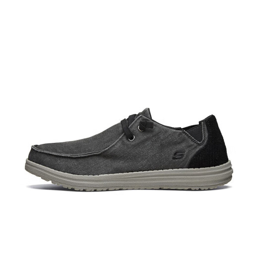 斯凯奇（SKECHERS）男鞋夏季帆布鞋商务休闲鞋复古低帮软底缓震一脚蹬板鞋66387