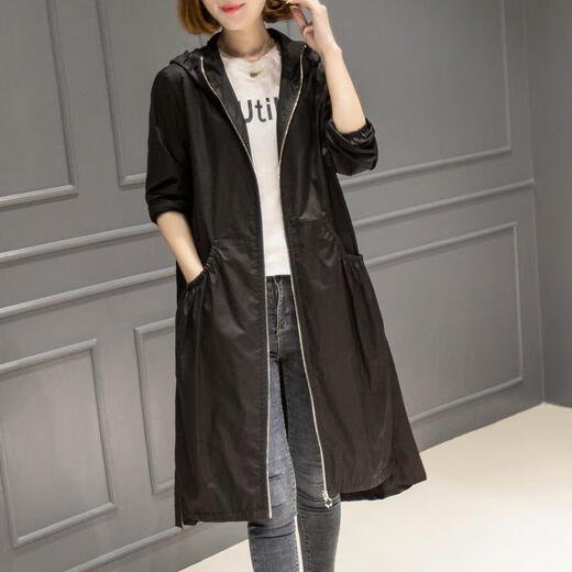 
FSHE2025 new spring and autumn Korean mid-length over-knee thin windbreaker jacket for women loose and slim with lining jacket Red high-quality A 2XL