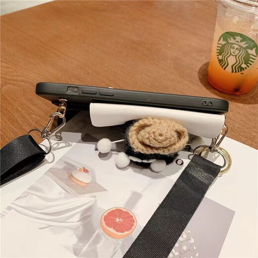 Lieehaen Xiaomi mobile phone case briquettes doll coin purse protective cover trendy men and women strap crossbody Internet celebrity couple style all-inclusive anti-fall plush doll brown - jumping bear card holder - crossbody rope exclusive for Xiaomi 11