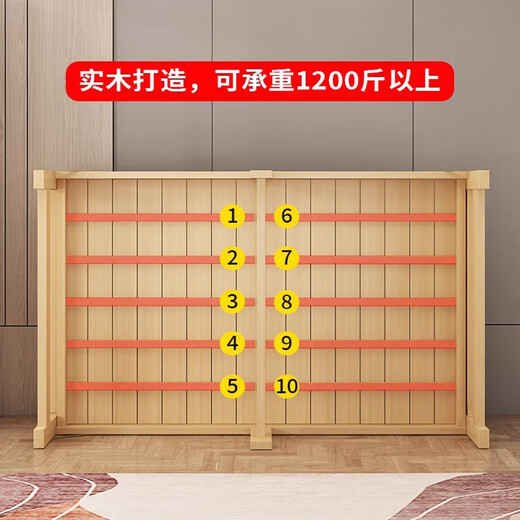 Jinhe massives Holzklappbett Haushalt Einzelbett Miethaus 1,2 Meter Einfaches Bett zum Mittagessen BRÜSSCHALTUNG Hartes Brettbett 1,5 Meter doppelte Person kostenlose Installation 150 cm breit (horizontaler Brettstil mit hoher Höhe)