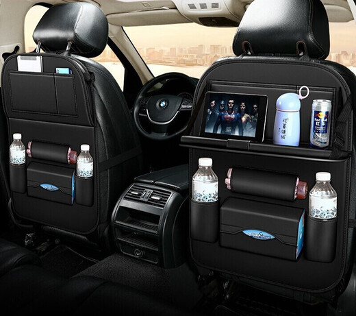 Chuangjingyi Selects Car Seat Storage Bag Car Small Table Storage Box Car Computer Desk Anti-Kick Mat Multifunctional Garbage Cayenne Orange - High Quality BMW 3 Series 320Li330li325li318li