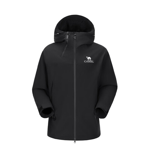 
Camel (CAMEL) outdoor hard shell jacket for men and women single windproof jacket 2024 new autumn mountaineering suit [Black armor] R727