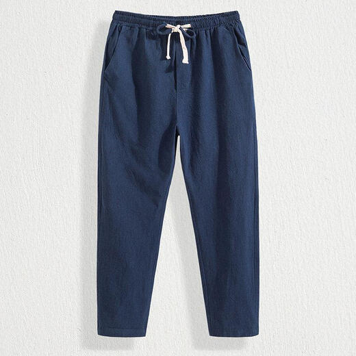 
ZMEX casual pants men's pants Chinese style spring, summer and autumn new loose harem pants nine-point bloomers men's black XL (120-130Jin[Jin equals 0.5 kg])