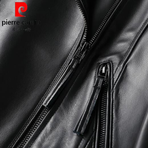 Pierre Cardin Sheepskin kleine Lederjacke für Frauen kurz 2025 neue große L -Größe modische schlanke HaINing Lederjacke Echte Lederjacke Schwarz 3xl