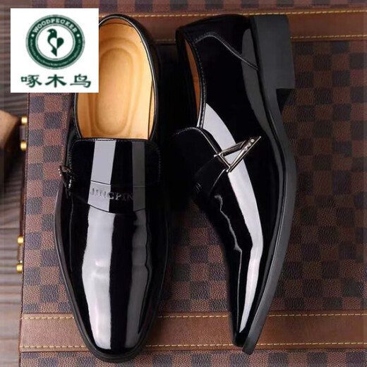 Woodpecker 2024 leather shoes men's hollow summer style business casual leather shoes genuine leather breathable soft sole leather sandals men 686-2 black hollow premium version 43