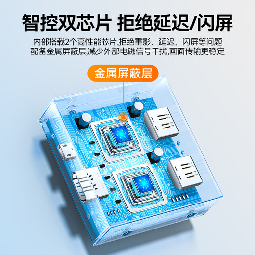 Shanze HDMI one-to-two splitter 1 minute 2 high-definition 4K one-in-two-out video dual-screen same-display splitter expansion laptop connected to TV monitor projector FP23