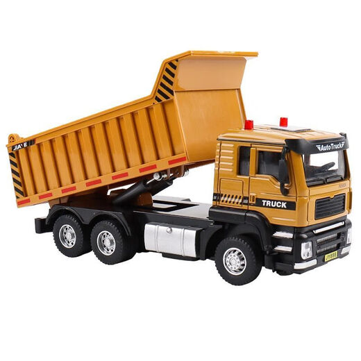 Official Boys' Alloy Dump Truck Toy Children's Pull Back Dump Engineering Truck Inertial Transport Truck Class Alloy Dump Truck Medium Dump Function + Belt