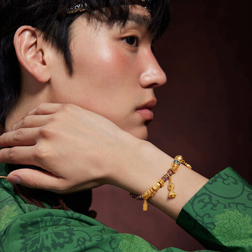 
Liufu Jewelry Fuman Heirloom Family-friendly gold-plated gold colored craftsmanship gold bracelet bracelet men's priced F63TBGB0122 42.65 grams (including labor cost 3881 yuan)