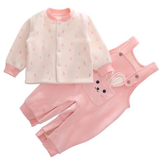 Two-piece set of baby overalls for boys in autumn and winter, plus fleece clothes for girls, which can be worn outside in winter. 96332-S and 96332-K are a little bit of rabbit powder 73. It is recommended that 10-15 Jin Jin equals 0.5 kg