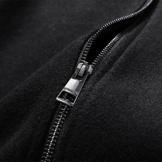 Sieben Wolf Jacke Herren Baseball Neck Wolle Jacke Herren Frühling warm warm bequeme windprofessionelle Jacke Single Jacke Herrenkleidung 001 (schwarz) 175/92a (xl)