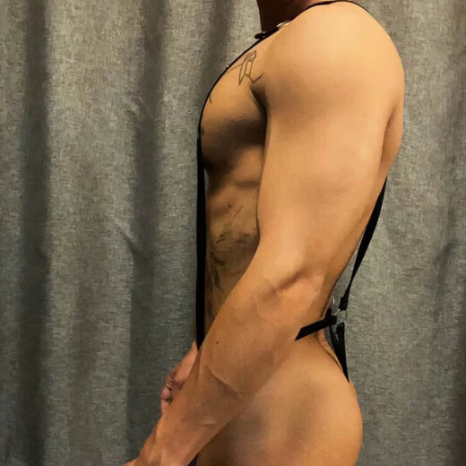 gay sexy masculin bas de taille basse string noire en cuir pu sexy shusn-shot to-torseurs torseurs de performance costume noir