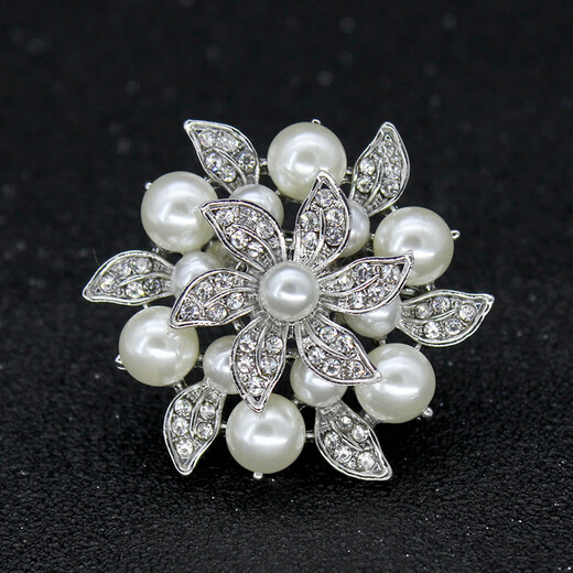 
OIDSG pearl brooch women's simple and fashionable round corsage clothes fixed pin exquisite accessories birthday gift golden 3523 box