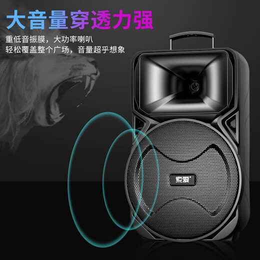 Sony Ericsson (soaiy) SA-X81 square dance high-power subwoofer outdoor karaoke electric guitar instrument speaker Bluetooth pull rod microphone amplifier microphone stall stall speaker 12 inches