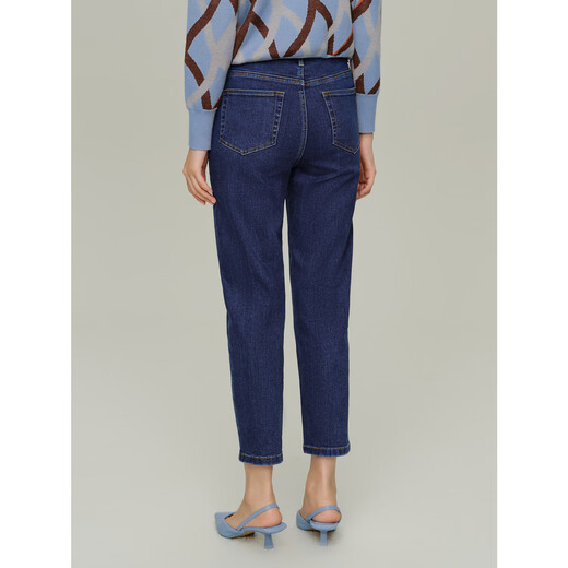 Jiuzi (Juzui) Einkaufszentrum gleicher fauler und entspannter vielseitiger Gelegenheitsjeans für Frauen im Herbst JWDQ12113 Dark Blue S