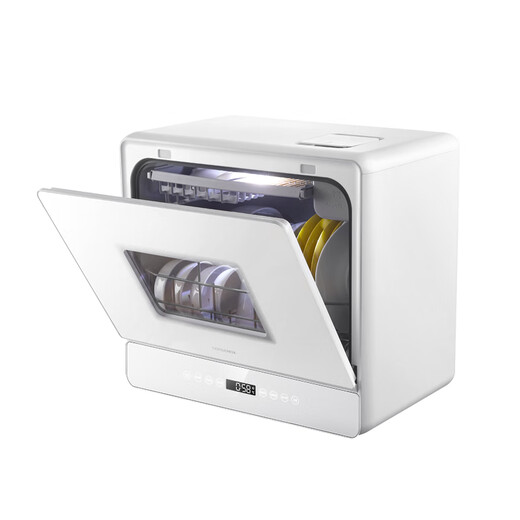 GORGENOX 6 sets of dishwashers, desktop, installation-free, first-class water efficiency, wall-mounted, hot air drying, UV sterilization, three-arm powerful washing, manual water addition DW6-D50A