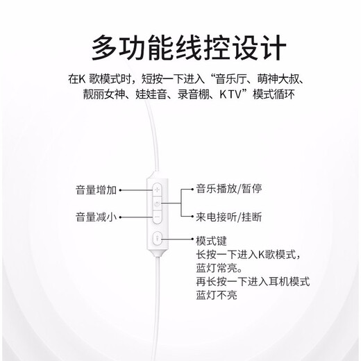 Philips type-c headphones wired semi-in-ear karaoke headphones eating chicken game with microphone music singing live broadcast sound card headphones white