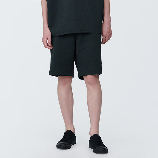 MUJI Labo unisex double-layer woven cargo shorts that are not easy to get wet, gender-neutral men and women, black M (170/80A)