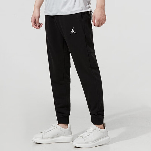 耐克（NIKE）男裤春季新款运动裤针织收口束脚休闲运动长裤小脚裤防风卫裤 DA9859-010/AJ经典款/水洗黑灰 S