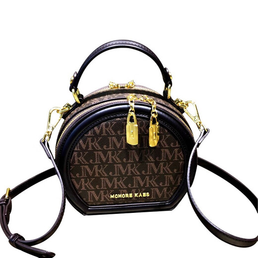 Mike Smith Bag Damenbeutel neue modische modische Handheld-Runde Tasche Frauen lässige vertikale strukturierte One-Shoulder-Rutschenbag Kaffee Farbe