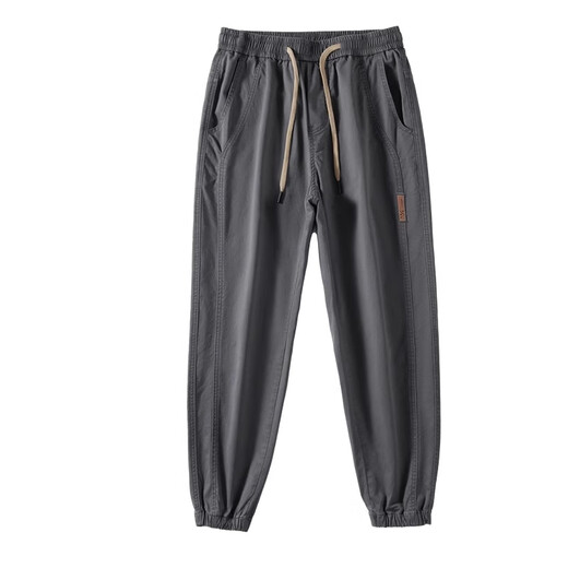 真维斯（Jeanswest）春夏季休闲裤男士潮流新款宽松束脚裤百搭舒适休闲运动工装长裤子 深灰 XL （125-140斤）