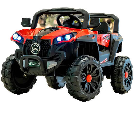 Qiyu enlarged body off-road children's electric car can seat four-wheel charging toy remote control car for children red dual-drive remote control early education music and light swing