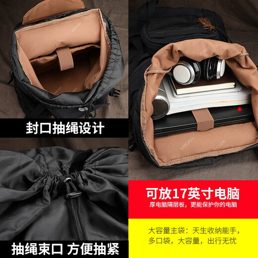 Trendy Generation Rucksack Herren großer Kapazitäts-Geschäftsreisen Casual Canvas Gepäck-Rucksack Multifunktion Tactical Mountaineering Reisetasche Khaki