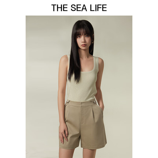 THE SEA LIFE欧海一生 吊带背心女2024夏季内搭修身多色小吊带15736 米杏色 M